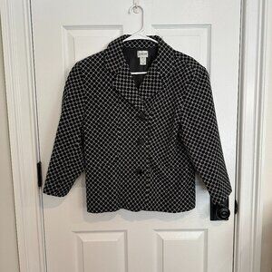 Chico's Womens Blazer Black and White Size 2